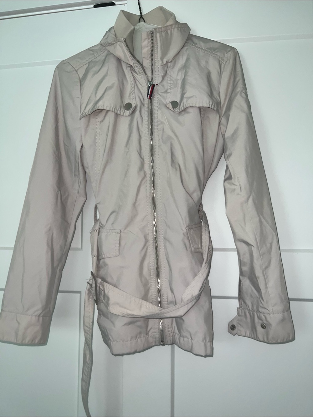 Tommy Hilfiger Light Beige Trench Jacket with Tie Belt